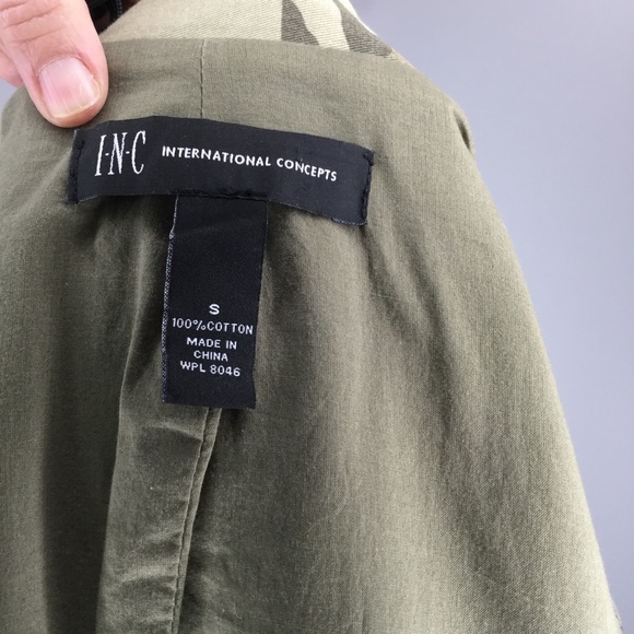 INC Trench International Concepts Camo sequin trench coat - Picture 5 of 8